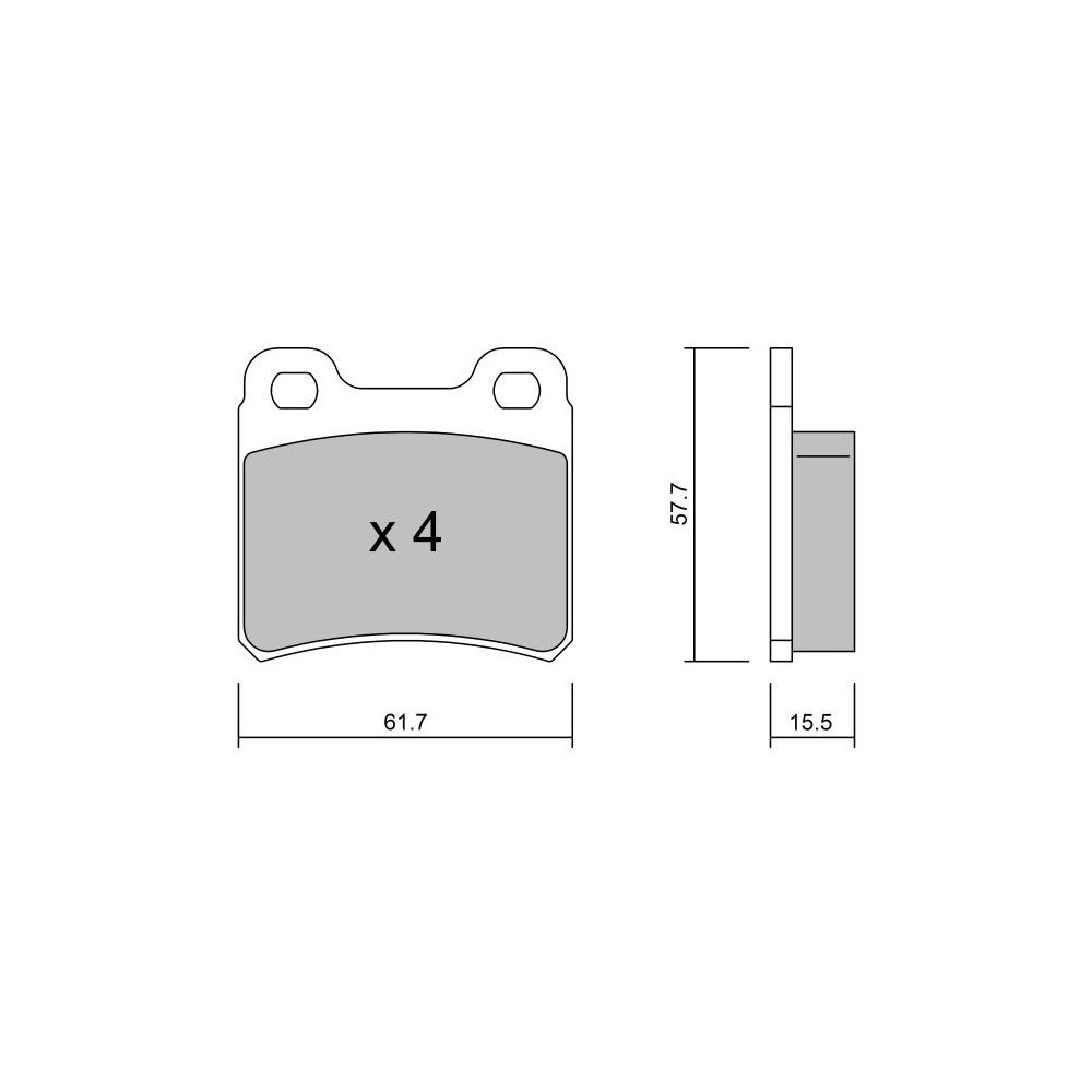Pastilhas de travão traseiras GT2i Club para OPEL Kadett E 2.0i, 2.0i 16V Gsi 1984-91 - Pinças de travão AteArray