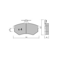 Pastilhas de travão dianteiras GT2i Club para AUDI 80 V (8C2, B4) 2.0 20 V 161hp 1991-09-01-1994-12-01
