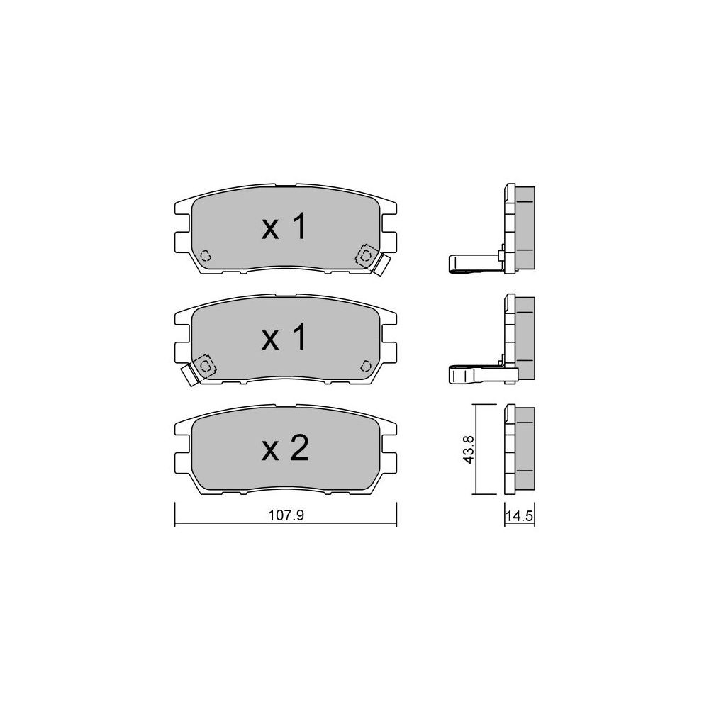 Pastilhas de travão traseiras GT2i Club para MITSUBISHI Lancer/Carisma 2.0i 16V T 4wd EVo IV 1996-98 - Pinças de travão AkebonoArray