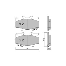 Pastilhas de travão dianteiras GT2i Club para TOYOTA Land Cruiser IV 80 (_J8_) 4.5 24V (FZJ80_) 206hp 1990-01-01-1999-11-01