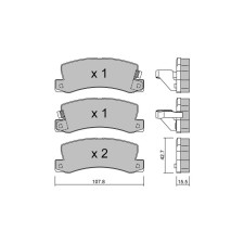 Pastilhas de travão traseiras GT2i Club para LEXUS ES I (VCV10_, VZV21_) 300 (MCU10_) 223hp 1989-12-01-1997-12-01