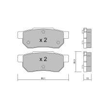 Pastillas de freno traseras GT2i Club para HONDA CRX II (ED, EE) 1.6 i 16V Vtec (EE8) 150cv 1987-10-01-1992-02-01