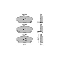 Pastilhas de travão dianteiras GT2i Club para LOTUS Elise 1.8i 16V 1995-21 - Girling Brake Calipers