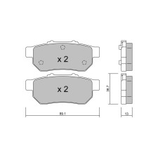 Pastilhas de travão traseiras GT2i Club para HONDA Civic VI (EJ, EK)/Integra SJ 1.6 VTEC Type R 185hp 1994-01-01-2001-12-01
