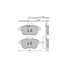 Pastilhas de travão dianteiras GT2i Club para CITROEN XM I (Y3) 3.0 V6 168hp 1989-05-01-1994-06-01