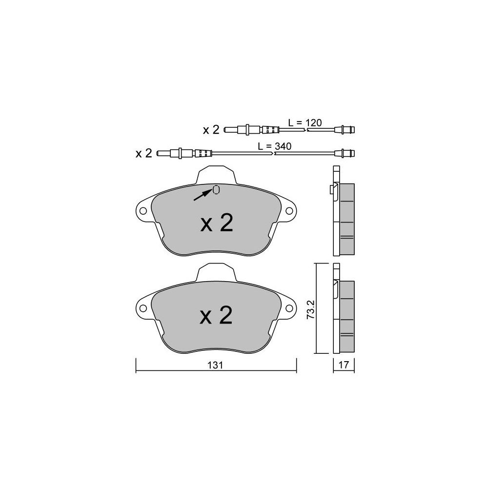 Pastilhas de travão dianteiras GT2i Club para CITROEN XM I (Y3) 3.0 V6 168hp 1989-05-01-1994-06-01Array