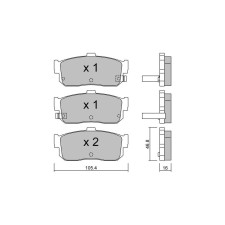 Pastillas de freno traseras GT2i Club para NISSAN Altima III (L32) 3.5 274cv 2006-10-01-2013-07-01