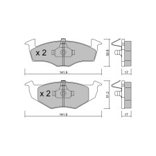 Pastilhas de travão dianteiras GT2i Club para SKODA Fabia I Sedan (6Y3) 110 1.9 TDI 111hp 1999-10-01-2007-12-01