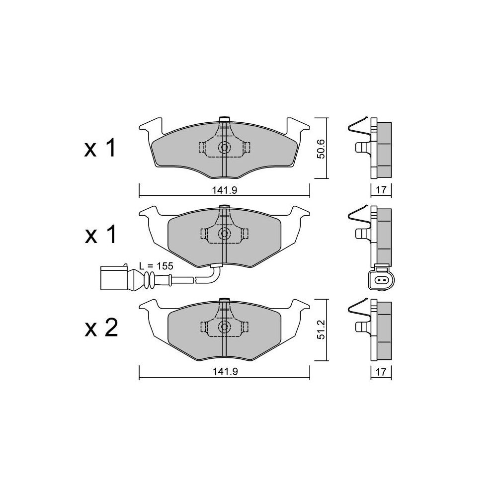 Pastilhas de travão dianteiras GT2i Club para VOLKSWAGEN Polo V Sedan (9A4, 9A2, 9N2, 9A6) 530 d 184hp 2002-09-01-Array