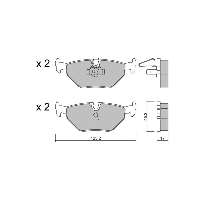 Pastillas de freno traseras GT2i Club para BMW Serie 3 (E36) M3 3.0i, 3.2i 1991-98 - Pinzas de freno Ate Array