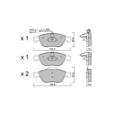 Pastilhas de travão dianteiras GT2i Club para ALFA ROMEO 156 Sportwagon (932_) 2.0 JTS (932AXA) 166hp 1997-02-01-2006-05-01