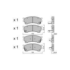 Pastillas de freno delanteras GT2i Club para MAZDA 626 IV (GE) / Cronos 2.5 24V 168cv 1991-08-01-1997-06-01