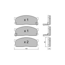 Pastilhas de travão dianteiras GT2i Club para KIA Bongo MPV / Space wagon 1.6 i 16V 4x4 111hp 2003-10-01-