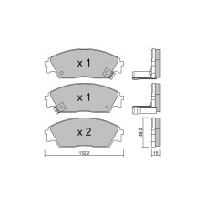 Pastilhas de travão dianteiras GT2i Club para HONDA Civic IV Hatchback (EC, ED, EE) 1.6 i 16V Vtec 150hp 1987-09-01-1991-12-01