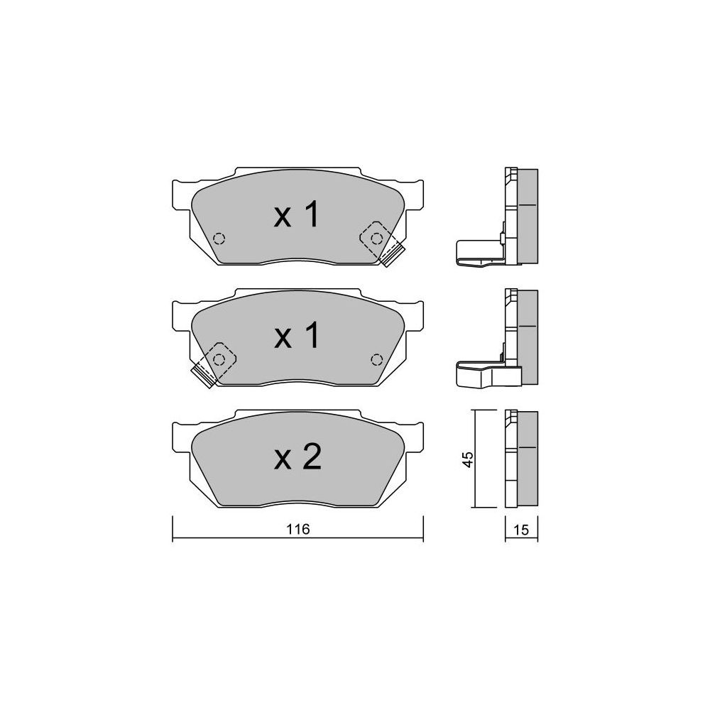 Pastilhas de travão dianteiras GT2i Club para HONDA CRX I (AF, AS) 1.6 i 16V (AS) 126hp 1983-10-01-1987-10-01Array