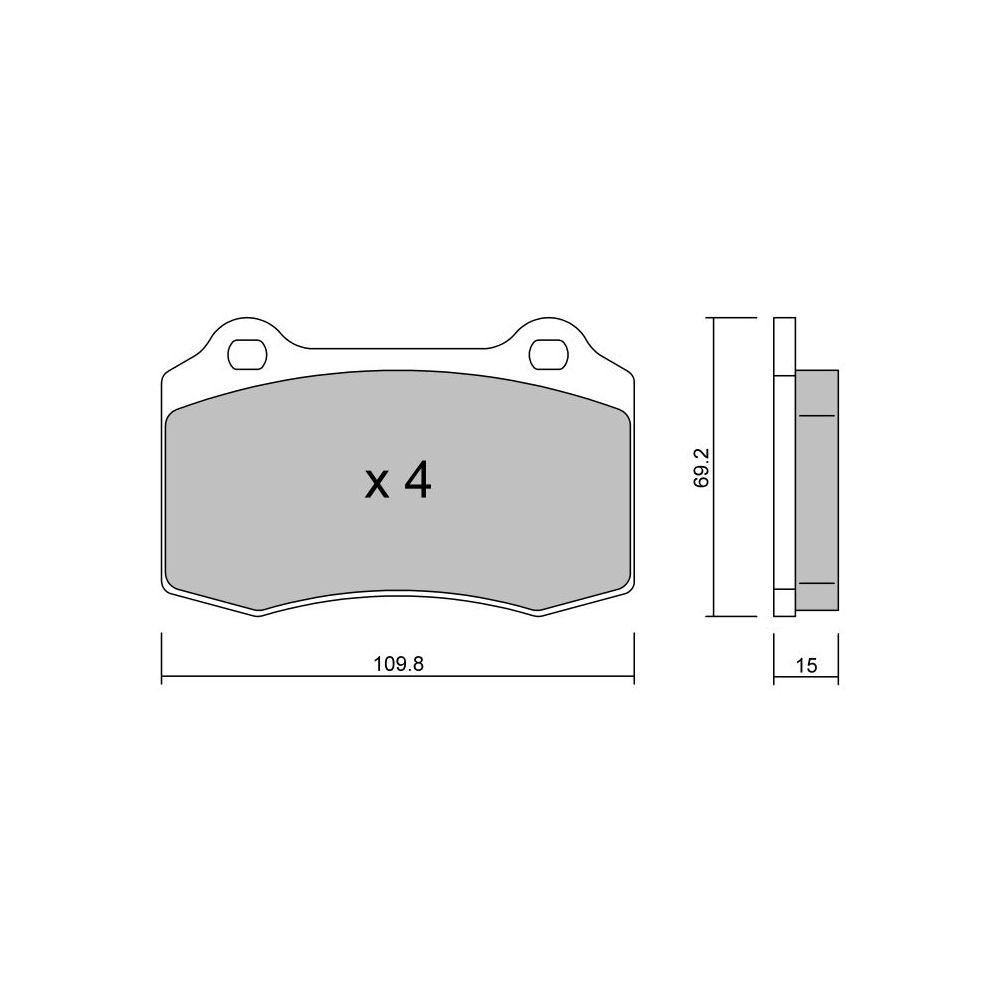 Pastilhas de travão dianteiras GT2i Club para PEUGEOT 208 I 1.6i 16V THP GTi 200 cv 2012-19 - Pinças de travão BremboArray
