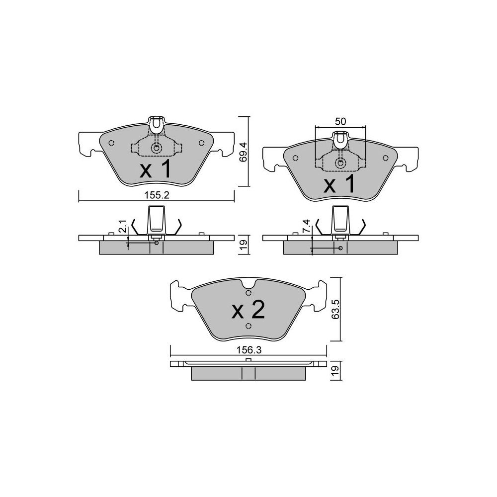 Pastillas de freno delanteras GT2i Club para MERCEDES BENZ Classe E III (W211) E 350 4-Matic 279cv 2002-03-01-2009-02-01Array