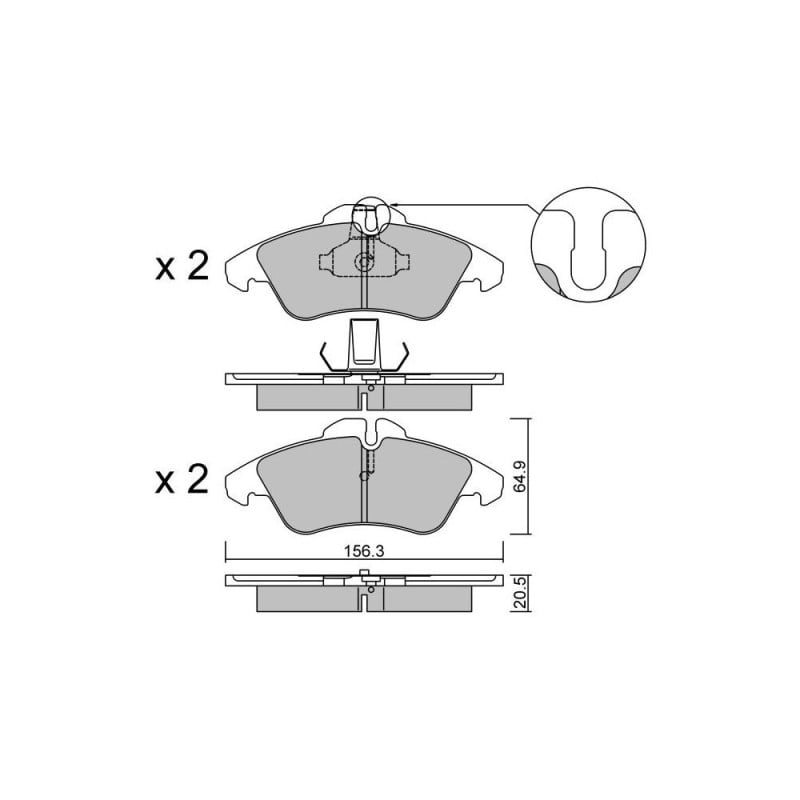 Pastilhas de travão dianteiras GT2i Club para MERCEDES BENZ Classe V I (638/2) V 280 175 cv 1996-09-01-2003-07-01Array