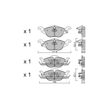Pastilhas de travão dianteiras GT2i Club para OPEL Astra G Cabrio (T98) 1.8 16V (F67) 126hp 1998-05-01-2005-10-01-01