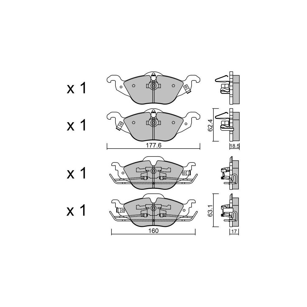 Pastillas de freno delanteras GT2i Club para OPEL Astra G Cabrio (T98) 1.8 16V (F67) 126cv 1998-05-01-2005-10-01Array