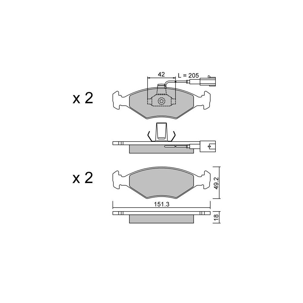 Pastillas de freno delanteras GT2i Club para FIAT Siena (178_, 172_) / Palio /Albea 1.7 TD 81cv 1996-04-01-2013-10-01Array