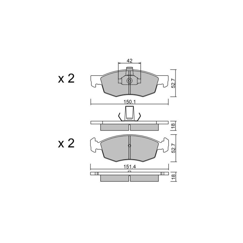Pastilhas de travão dianteiras GT2i Club para FIAT Doblo I MPV / Space wagon (119_, 223_) 1.9 JTD 105hp 2001-03-01-Array