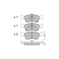 Pastilhas de travão dianteiras GT2i Club para TOYOTA Avensis I SW (_T22_) 2.5 V6 24V (936A2___) 191hp 1997-09-01-2003-02-01