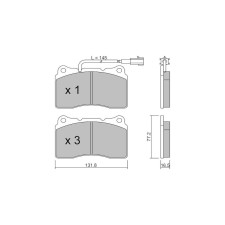 Pastillas de freno delanteras GT2i Club para MASERATI Quattroporte VI P85 422cv 2013-01-01-