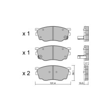 Pastillas de freno delanteras GT2i Club para MAZDA 626 V Hatchback (GF) 1.3 149cv 1997-05-01-2002-10-01