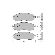 Pastilhas de travão dianteiras GT2i Club para NISSAN Maxima IV / Maxima QX (A32) 3.0 214hp 1994-03-01-2000-08-01