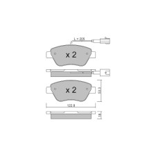 Pastilhas de travão dianteiras GT2i Club para OPEL Adam 1.0i 12V, 1.2i 16V, 1.4i 16V 2012-19 - Pinças de travão Bosch
