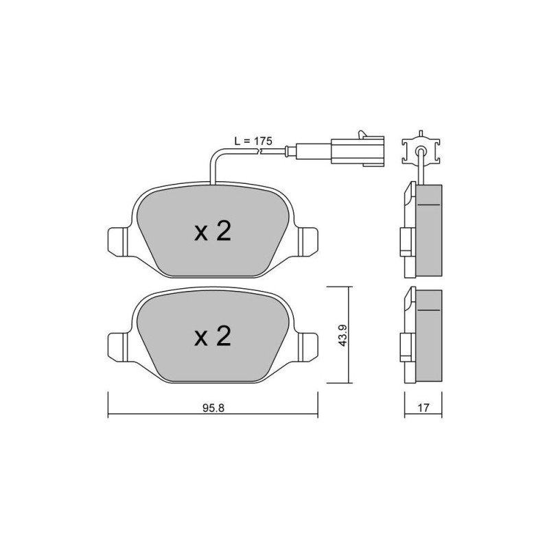 Pastilhas de travão traseiras GT2i Club para ALFA ROMEO Mito (955_) 1.4 (312.AXF11, 312AXF1A) 180hp 2008-08-01-2018-10-01Array