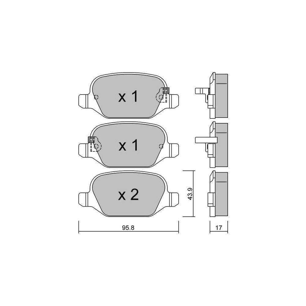 Pastillas de freno traseras GT2i Club para FIAT 500 II L (351_, 352_) 1.6 D Multijet 105cv 2012-09-01-Array