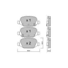 Pastilhas de travão traseiras GT2i Club para FIAT Panda III (312_, 319_) 1.3 D Multijet 96hp 2012-02-01-