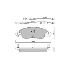 Pastilhas de travão dianteiras GT2i Club para CITROEN C5 II Break (RE_) 2.0 16V (DCRFNC, DCRFNF) 136hp 2004-09-01-2008-08-01