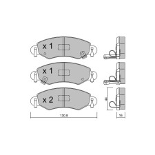 Pastilhas de travão dianteiras GT2i Club para OPEL Agila (A) (H00) 1.3 4WD (RB 413) 77hp 2000-09-01-2007-12-01