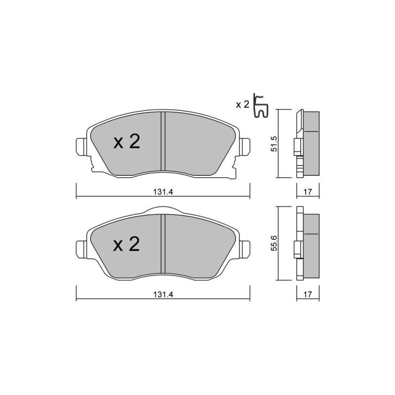 Pastilhas de travão dianteiras GT2i Club para OPEL Corsa C (X01) 1.8 (F08, F68) 126hp 2000-09-01-2009-12-01Array