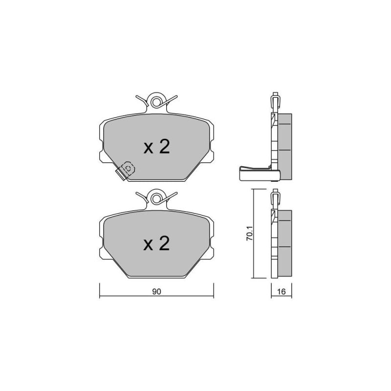 Pastilhas de travão dianteiras GT2i Club para SMART Fortwo 0.6i/0.7i Turbo, 0.8 CDi, 1.0i, 1.0i, 1.0i T 98-14 - Pinças de travãoArray