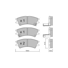 Pastillas de freno delanteras GT2i Club para HYUNDAI Atos (MX)/ Amica/ Atoz 1.6 108cv 1997-01-01-2015-07-01