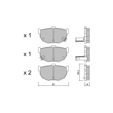 Pastilhas de travão traseiras GT2i Club para HYUNDAI Coupe II (GK) 2.7 V6 168hp 2001-01-01-2009-08-08-01