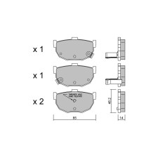 Pastillas de freno traseras GT2i Club para NISSAN 300 ZX I (Z31)/ Fairlady Z 3.0 Turbo 229cv 1984-01-01-1990-10-01