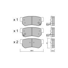 Pastillas de freno traseras GT2i Club para HYUNDAI Trajet (FO) 3.3 270cv 1999-01-01-2008-07-01