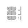 Pastillas de freno traseras GT2i Club para KIA Shuma I (FB) / Sephia 2.5 V6 150cv 1996-09-01-2001-12-01