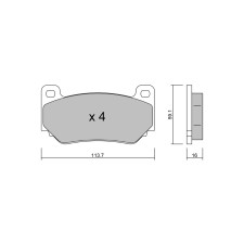Pastillas de freno delanteras GT2i Club para LOTUS Exige 1.8i 16V Cup 240-260 2003-21 - Pinzas de freno AP Racing