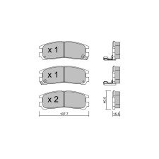 Pastillas de freno traseras GT2i Club para MITSUBISHI Galant VI (EA_)/ Aspire 2.5 V6 24V 281cv 1996-09-01-2004-10-01
