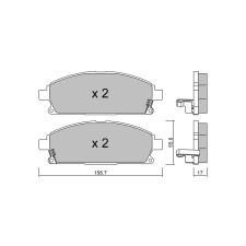 Pastilhas de travão dianteiras GT2i Club para NISSAN Pathfinder II (R50)/ Terrano 3.5 V6 4WD 221hp 1995-09-01-2004-12-01
