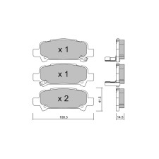 Pastillas de freno traseras GT2i Club para SUBARU Legacy III (BE) 2.0 AWD (BE5) 281cv 1998-10-01-2003-08-01
