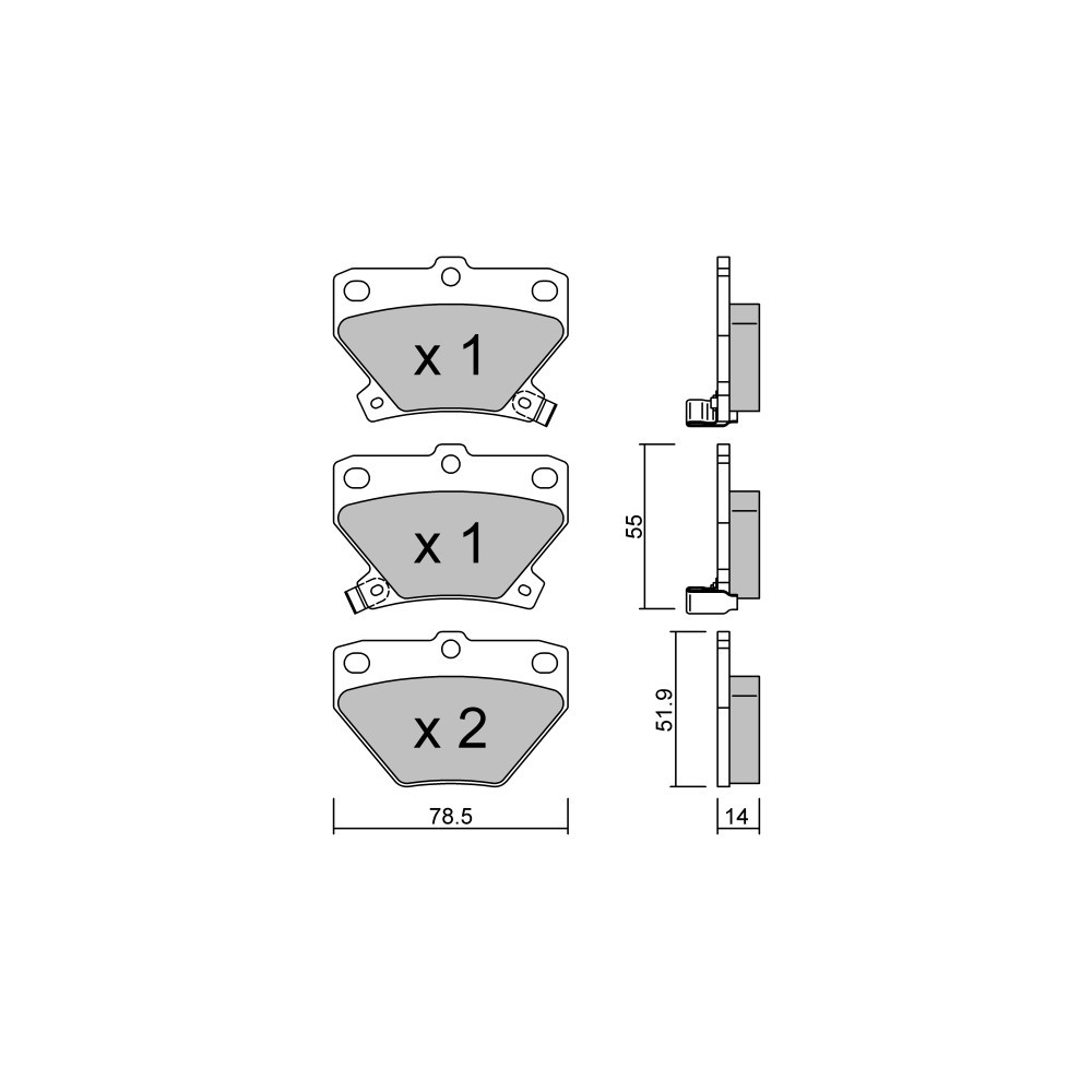 Pastillas de freno traseras GT2i Club para TOYOTA Prius II Sedan(_W1_) 2.2 Turbo Essex Limited S4 214cv 2000-05-01-2004-01-01Array