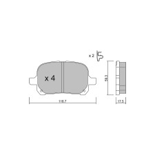 Pastilhas de travão dianteiras GT2i Club para LEXUS ES I (VCV10_, VZV21_) 300 (MCU10_) 223hp 1989-12-01-01-1997-12-01