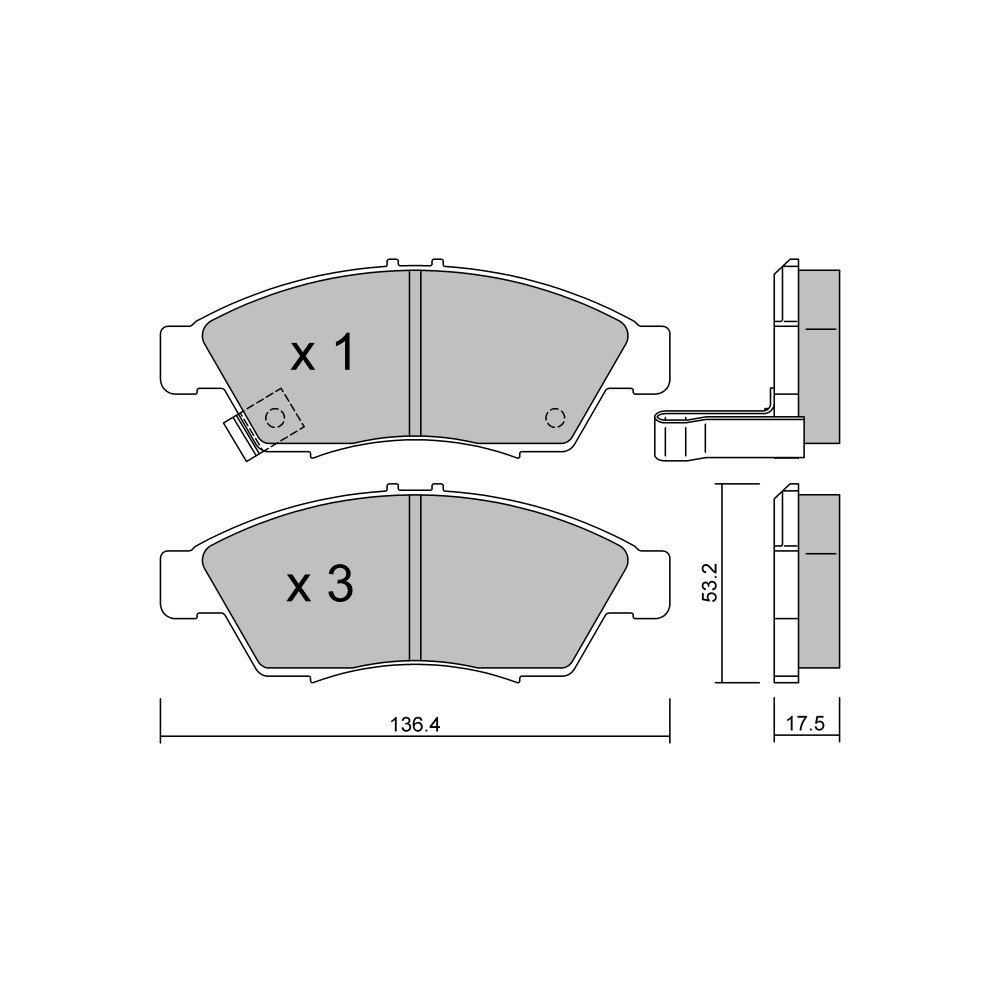 Pastilhas de travão dianteiras GT2i Club para SUZUKI Liana Hatchback/ Escudo/ Aerio 1.5 (RH415) 111hp 2001-07-01-2007-12-01Array